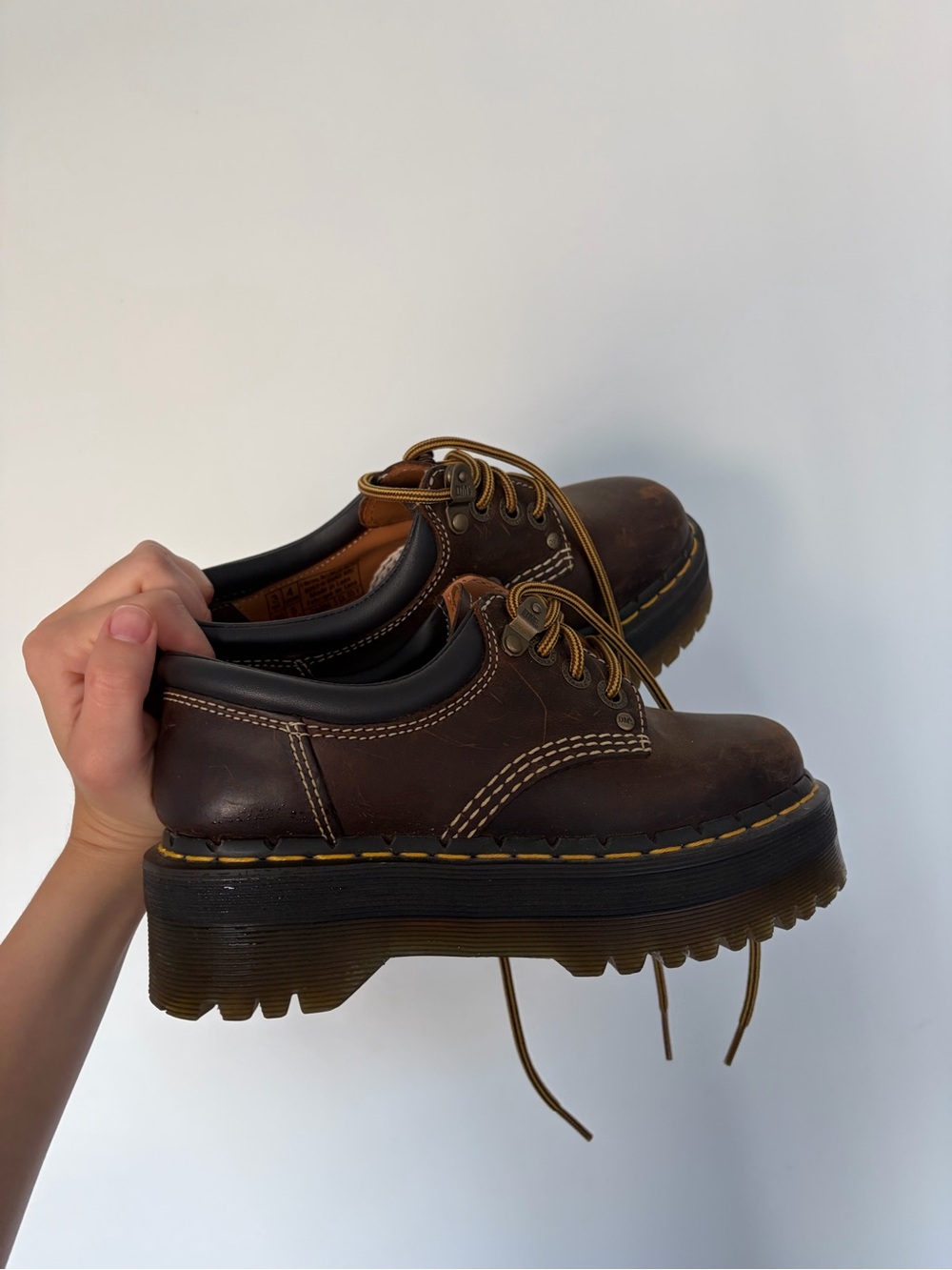Women’s Doc Martens Crazy Horse Leather Platform Shoes 8053